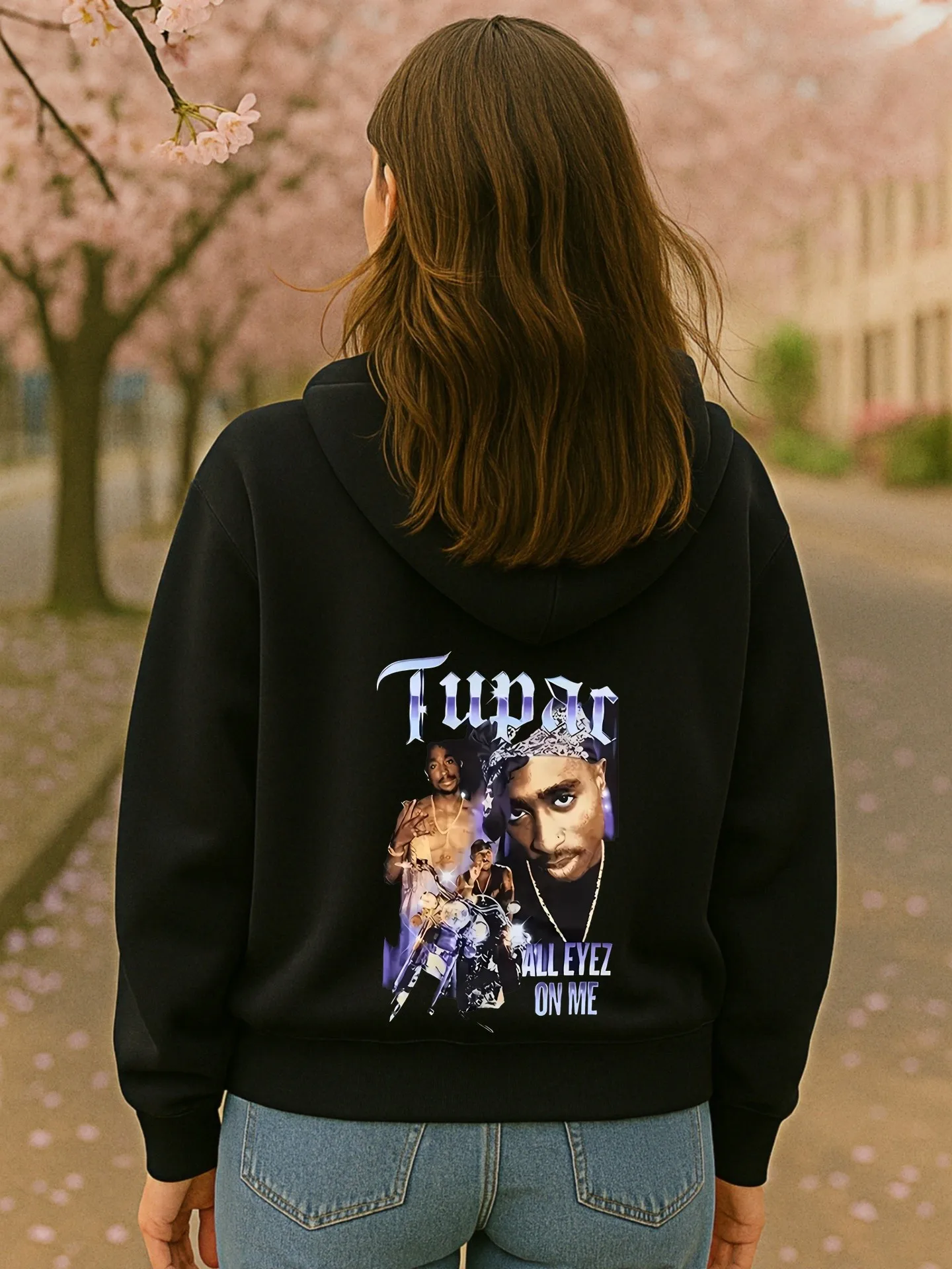 هوديي جرافيك للنساء، طباعة جرافيك عتيقة، طراز Y2K، مزيج من القطن، ملابس يومية غير رسمية، للشباب #2