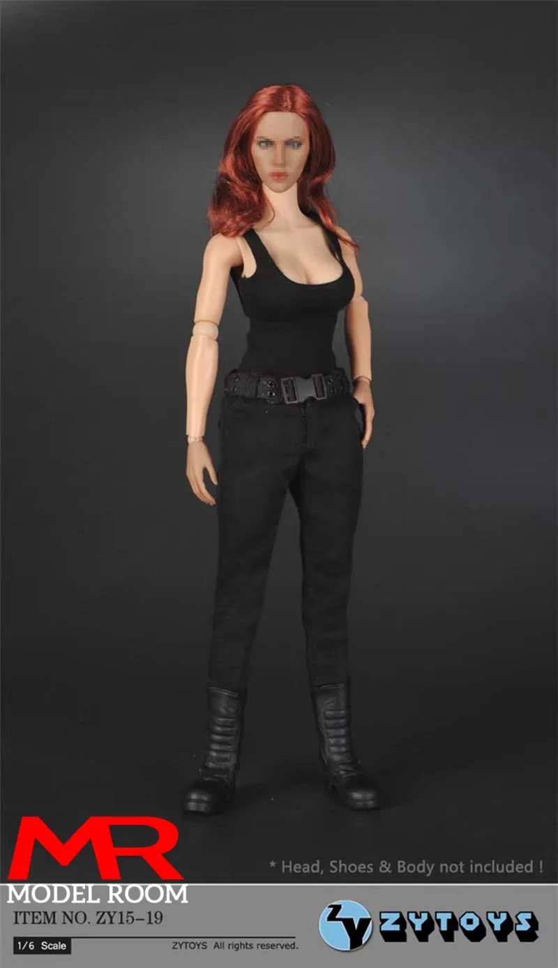 ZYTOYS ZY15-2 ZY15-19 ZY5018 1/6 Damski Czarny Skórzany Kombinezon Kurtka Ubrania Model Pasuje do 12'' Żołnierza Figurka Akcji Lalki