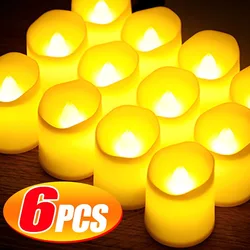 6/1PCS Flameless LED Candles Tea Light Creative Lamp Battery Powered Home Wedding Birthday Party Christmas Decoration Lighting