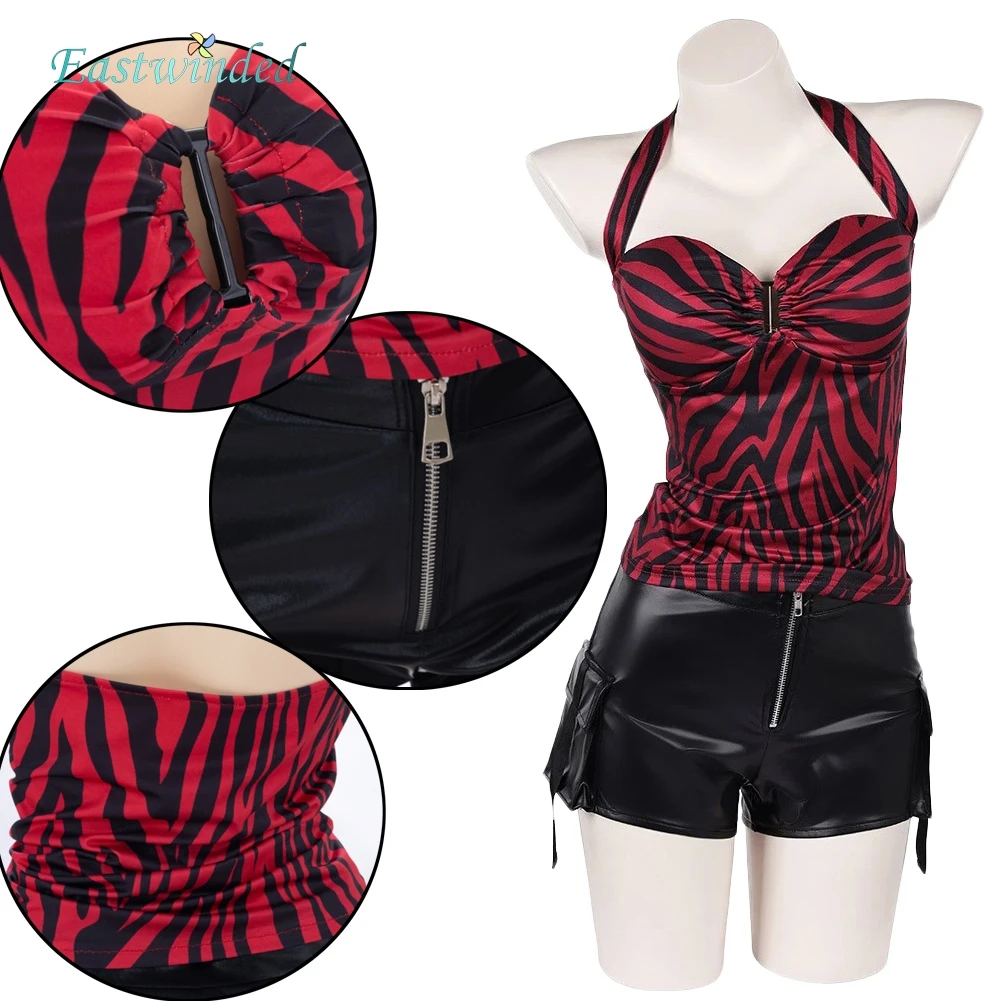 Costume de cosplay Nikki du film Obsession 2026, haut rouge, short noir, tenue de jeu de rôle d'Halloween, uniforme de fête de carnaval