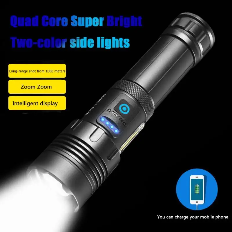 Camping fishing lamp strong light flashlights USB charging field long-range ultra-bright household use outdoor night working