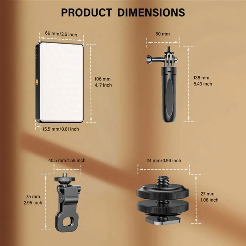 

*ONE DAY Cell Phone Fill Light 120 LED 2500-9000K Color Temperature Flat Light Camera Photo Video Live Streaming Pocket Light