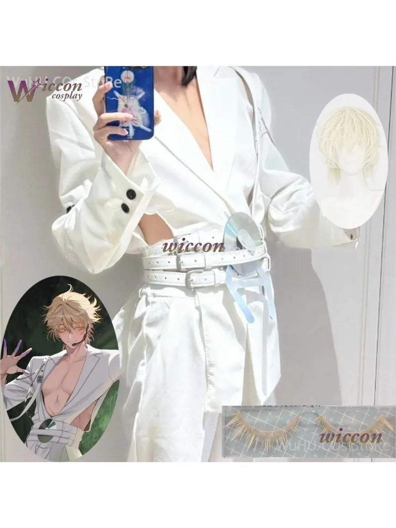 Anime Luka Cos Alien Stage Luka R7 Cosplay Costume Luka Wig Luka White Suit Blue Suit Halloween Party Role Play Outfit For Men — zdjęcie 2