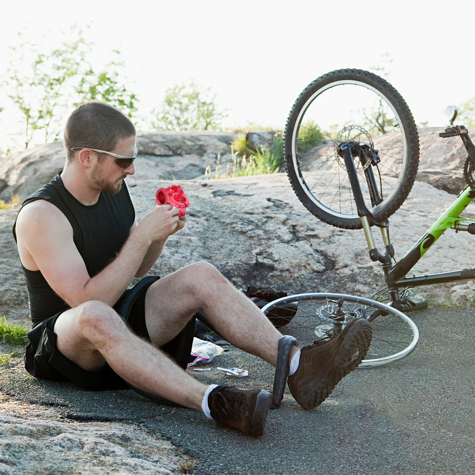 

Bike Handlebar Stem Riser Aluminum Alloy Durable Mountain Road Bike Stem Extender Riser Accessories Handlebar Risers