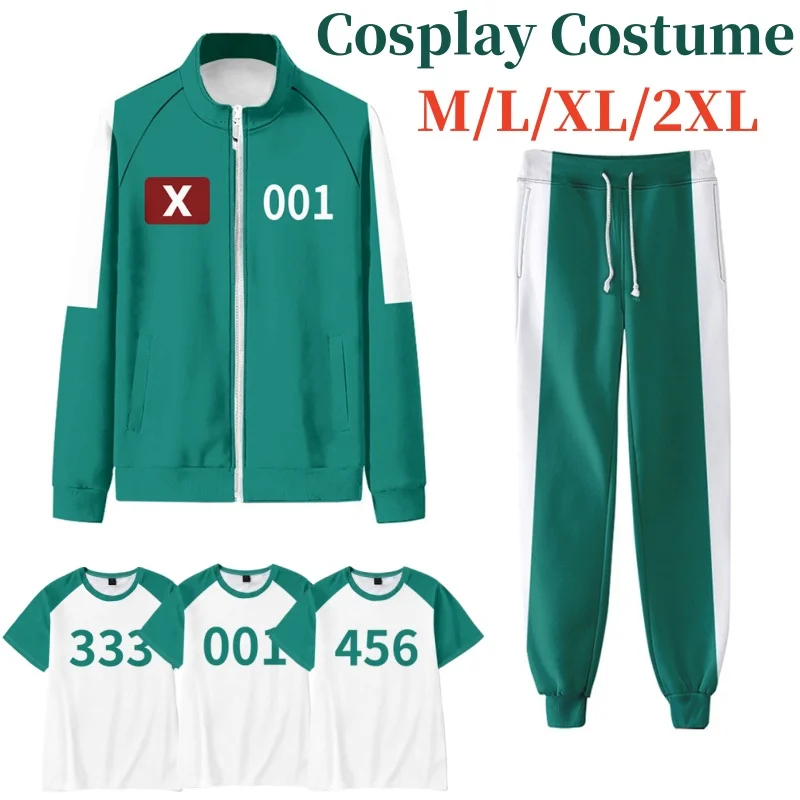 Season 2 Seong Gi-hun Cosplay Costume 456 333 001 Tracksuit Calamari Games Disguise Halloween Party Clothes For Men Women Clothe