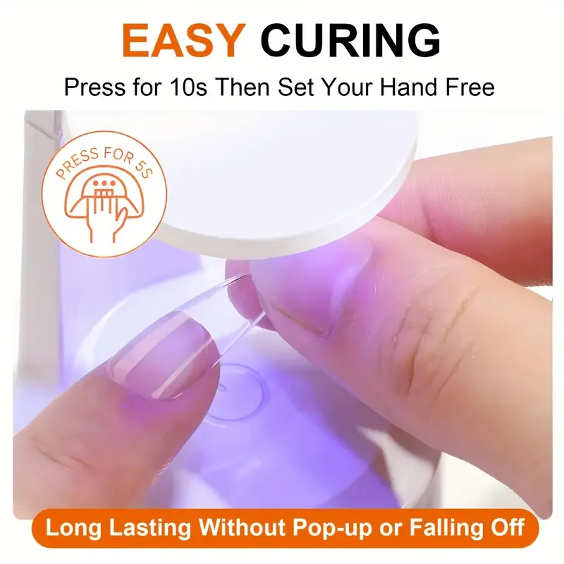 2in1เจลทาเล็บที่แข็งแรงมากสำหรับเล็บปลอมและเล็บแบบกดสำหรับต่อเล็บติดทนนานเจลทาเล็บ