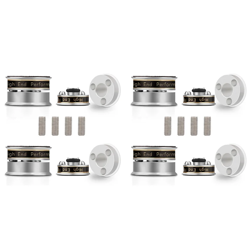 ABMF-8X Hifi مكبر صوت حامل وسادة للقدم مضادة للصدمات وممتصة للصدمات وأقدام عزل فضية