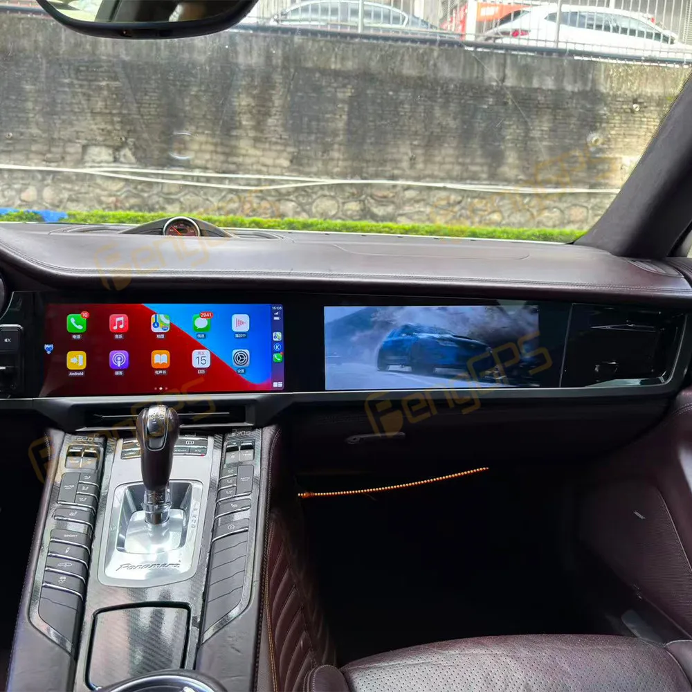 12.3 Inch+12.3 Inch Dual Screen Carplay For Porsche Panamera 2010-2016 Upgraded Interactive Android Multimedia Video Player DSP