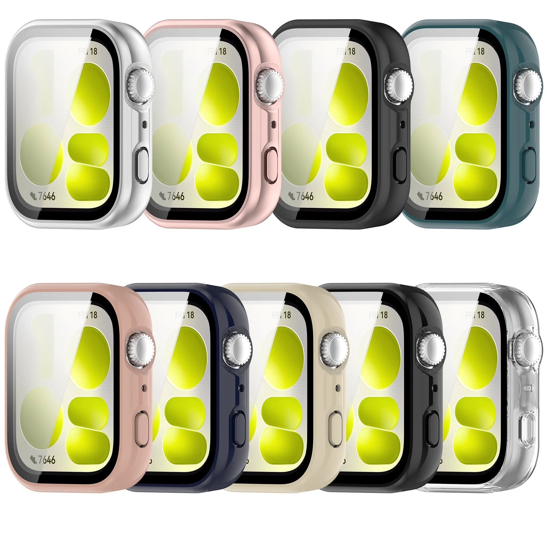 30 Fundas Protectoras para PC para HUAWEI Watch Fit5 / Fit 5 Pro, Protector de Pantalla de Vidrio Templado con Cobertura Total
