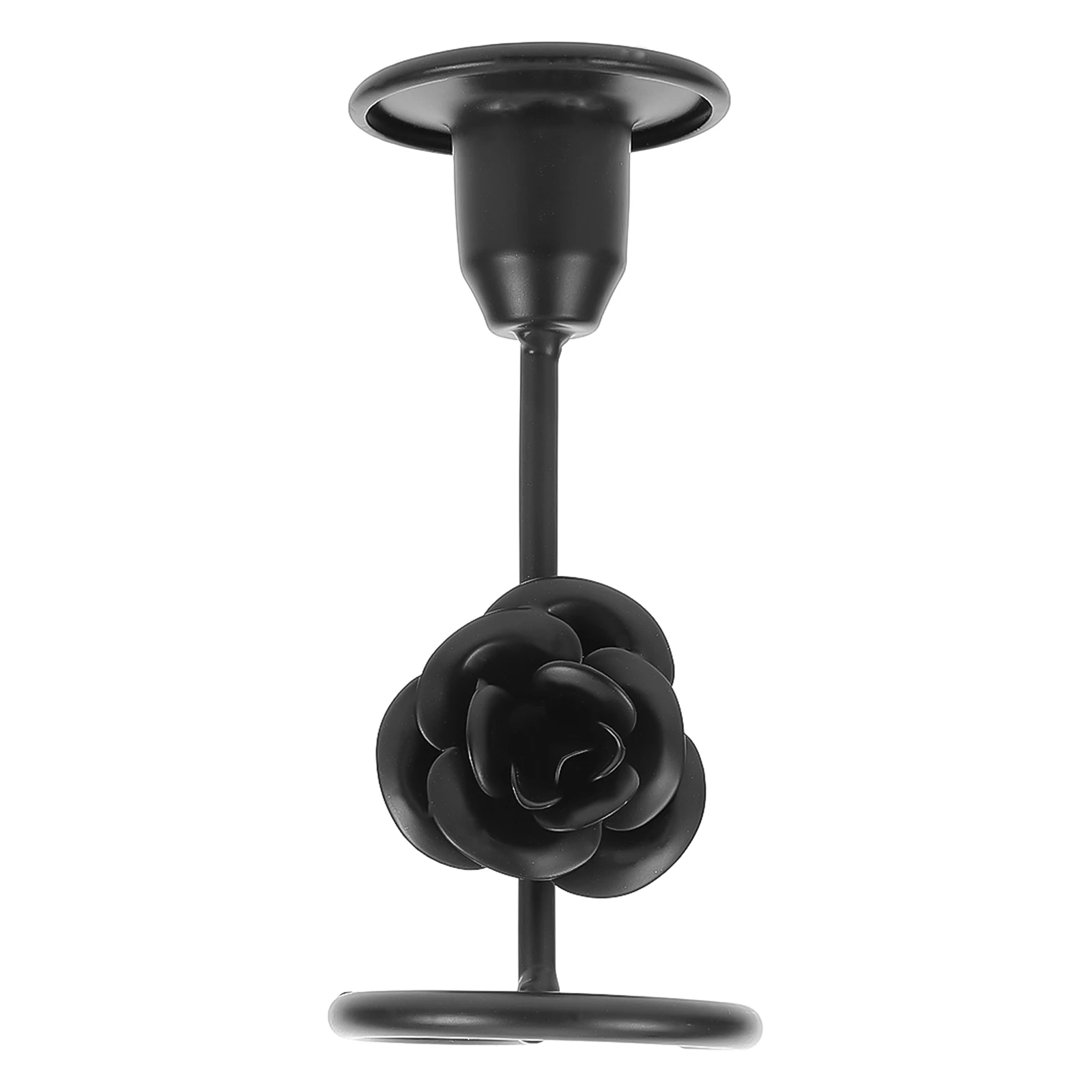 

Iron Desk Cup Decorative Black Short European Festival Holder Taper Holders LED Candles Centerpiece