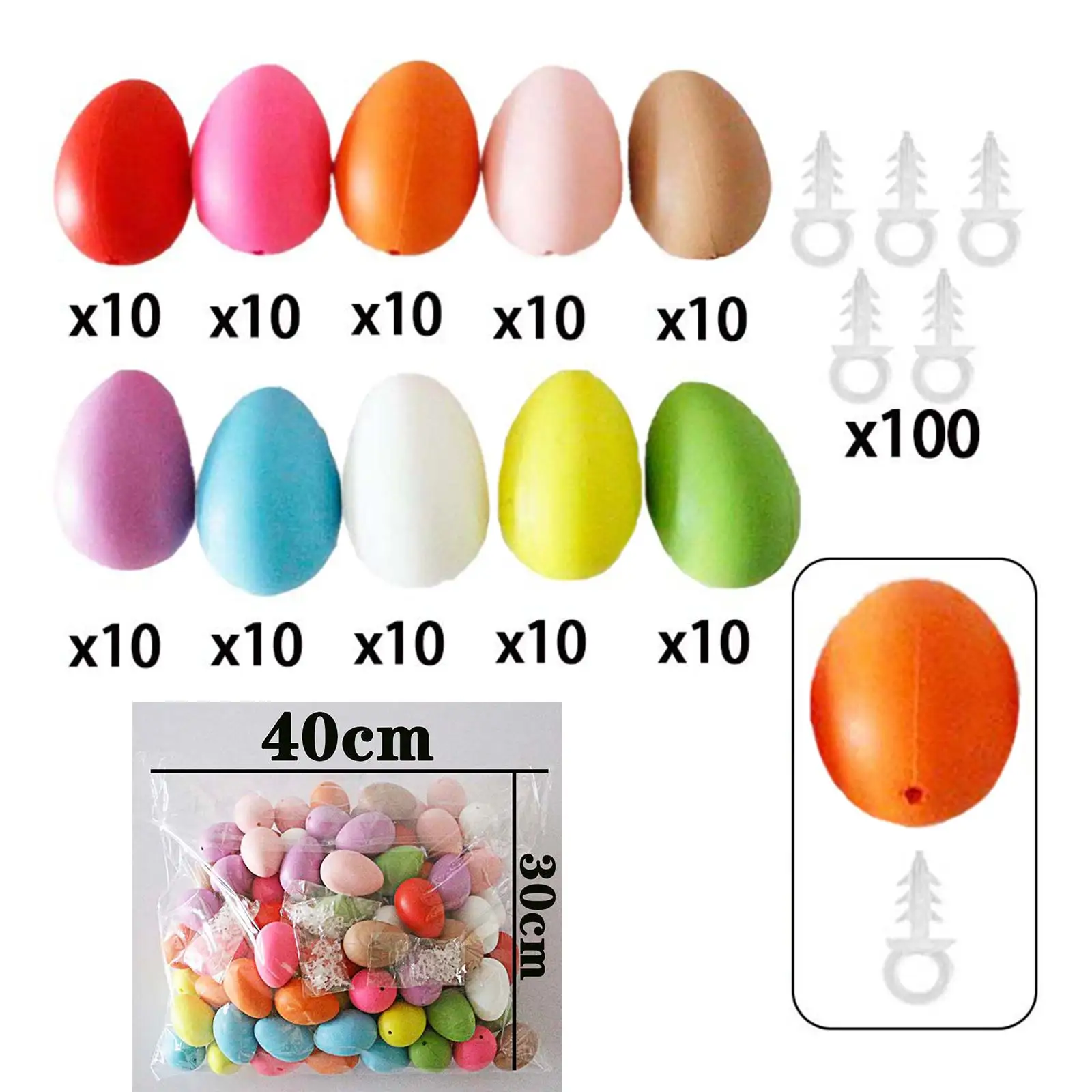 

100Pcs Artificial Easter Eggs Decorative Party Favor Art DIY Easter Basket Toys for Home Holidays Restaurant Kitchen Shops