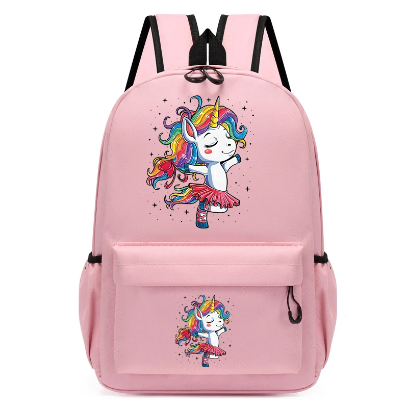 Mochilas escolares de nailon para niñas, bolsa de libros de dibujos animados de Ballet de caballo, Mochila para niños, Mochila para estudiantes, Mochila de jardín de infantes