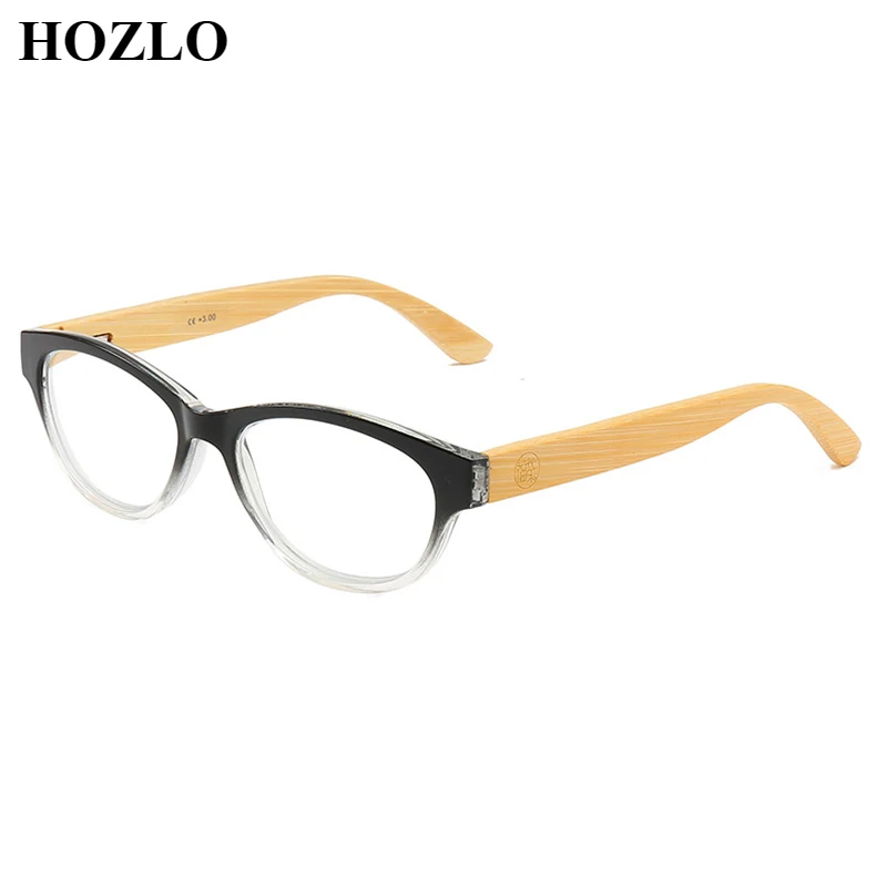 

Bamboo Legs Cat Eye Unisex Blue Light Blocking Reading Glasses Magnifier Women Men Radiation Protection Presbyopia Spectacles