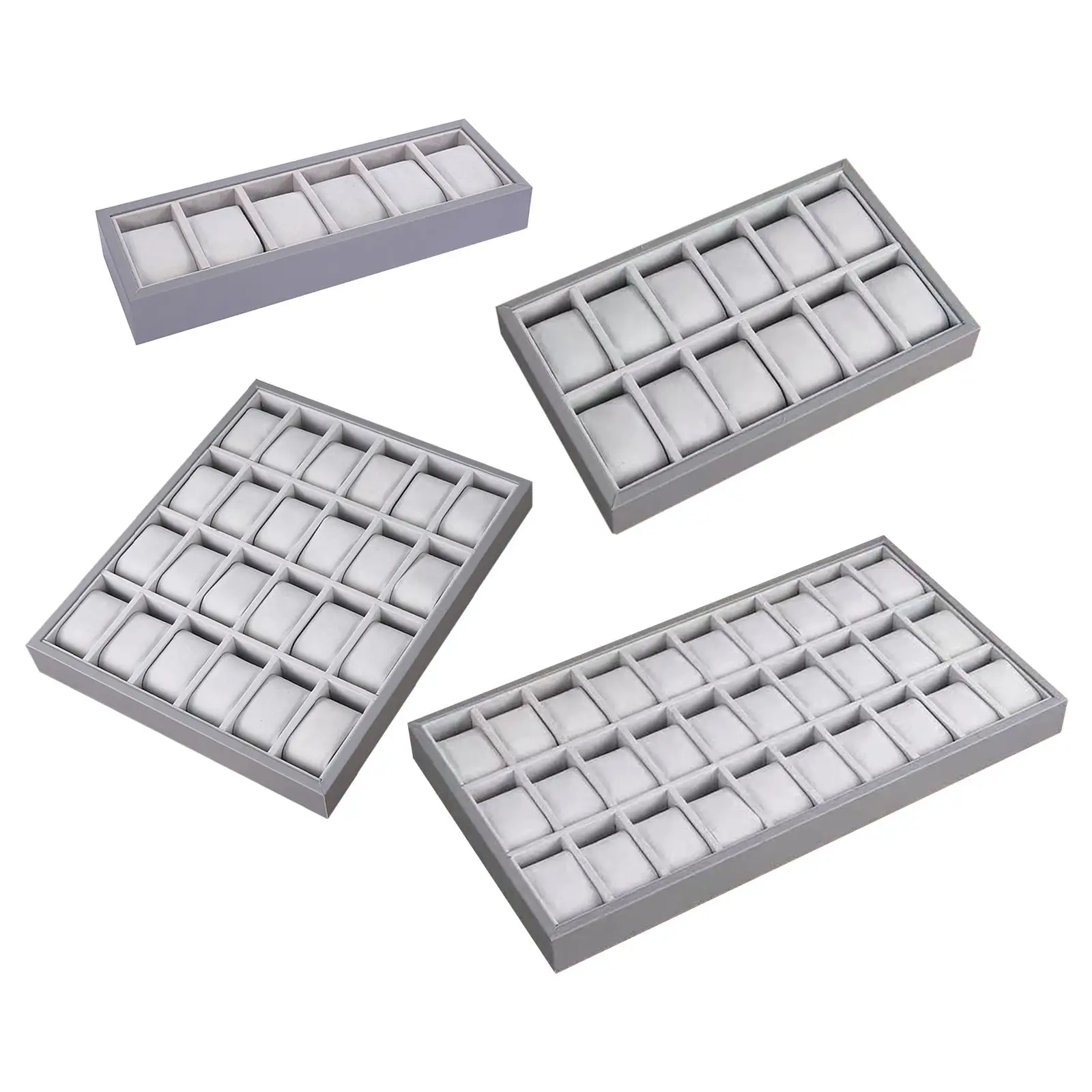 

Jewelry Tray Wooden 30 Grid Watch Organizer Tray for Men Girls Jewelry Counter Stores