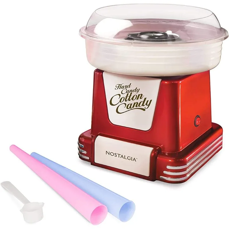 Nostalgic Cotton Candy Machine - Retro Kids Cotton Candy Machine with 2 Reusable Cones