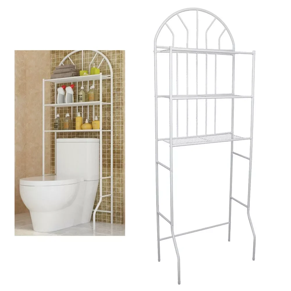 Over The Toilet Storage Rack Cabinet Organizer Shelf Bathroom Space Saver 3 Tier Storage Towel Rack Metal Iron Toilet Shelf