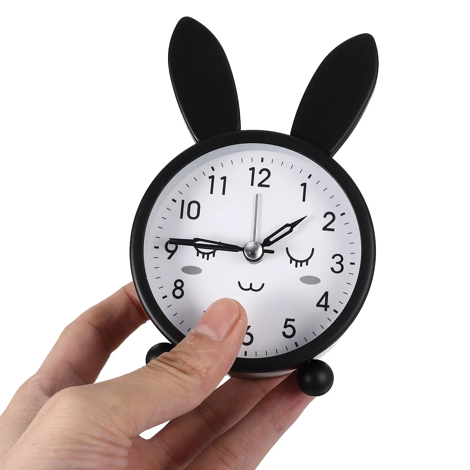 

Cartoon Bunny Alarm Non Ticking Silent Desktop Clock For Bedroom Dormitory Home Decorative Small Table Clock With Night Light