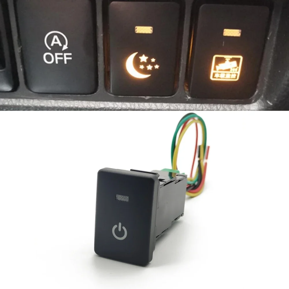 For Suzuki Jimny 2019 2020 2021 Orange LED Light Car Power Supply Power on Off Switch Button with Connection Wire