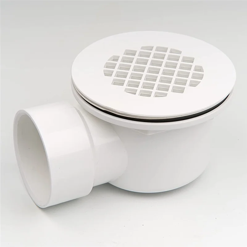 Low Profile Shower Base Drain with Perforated Strainer Side Outlet Shower Drain Side Outlet Drain Assembly