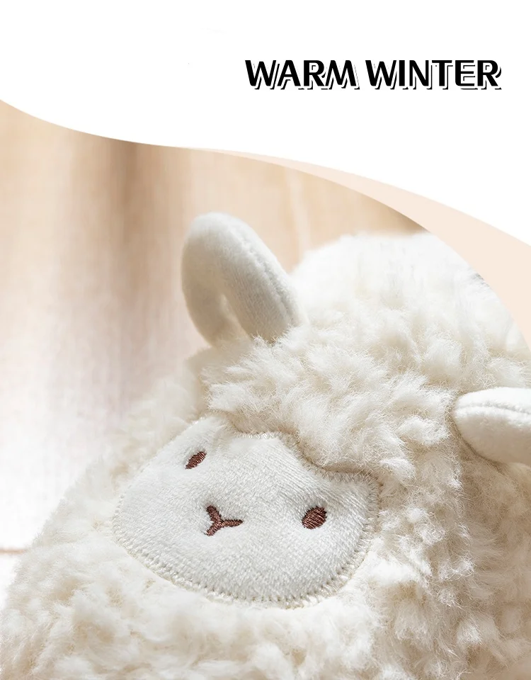 Winter-Baumwoll-Plüsch-Schaf-Hausschuhe für Damen und Herren – Detail 11