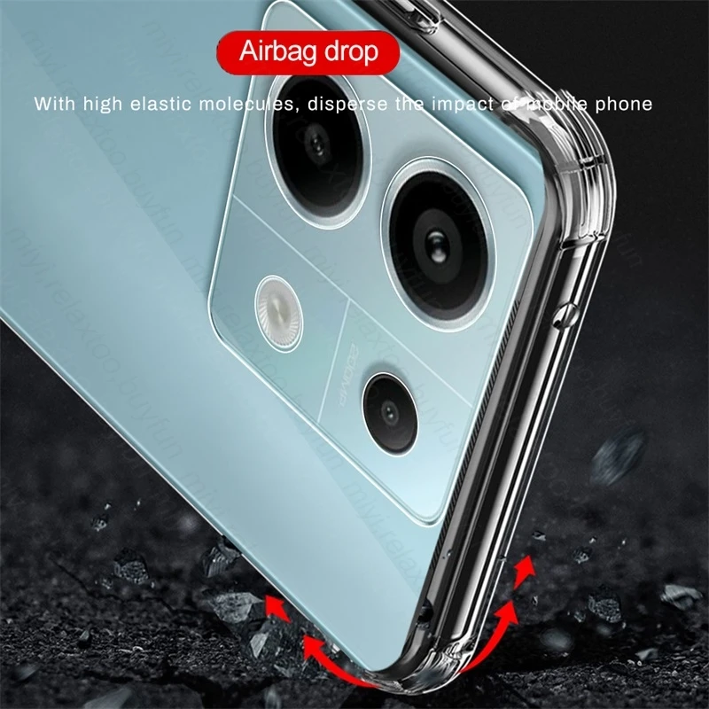 Redmy Note13 Pro 5G Case Transparent Airbags Shockproof TPU Soft Cover For Xiaomi Redmi Note 13 Pro 4G 5G 2024 Protect Fundas