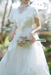 Summer White Lace Fairy Dress Woman Retro Victorian Style Romantic Princess Dresses Party Night Vestido Festa Robe Blanche Femme