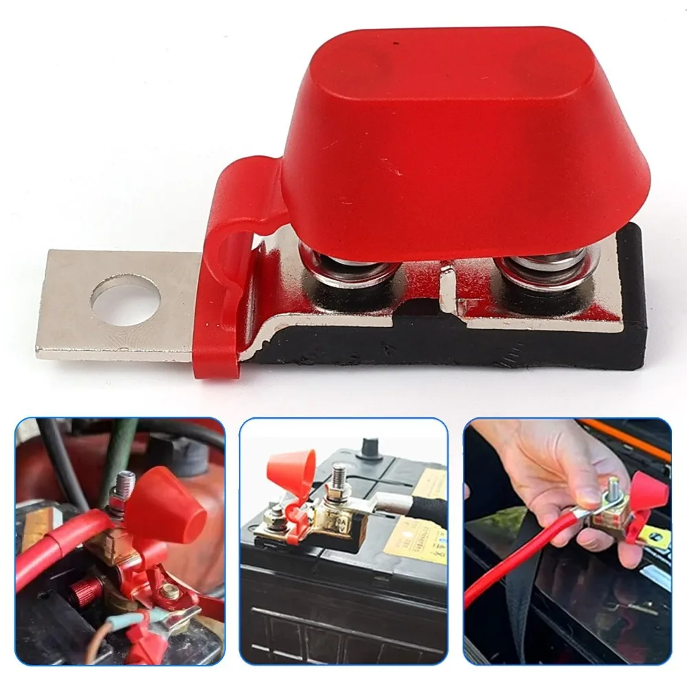 MRBF Fuse Holder Block 30-300A M8 Terminal Stud with Red Insulation Cover High-amp Fuse for Car Truck Boat RV Power Protection view 5