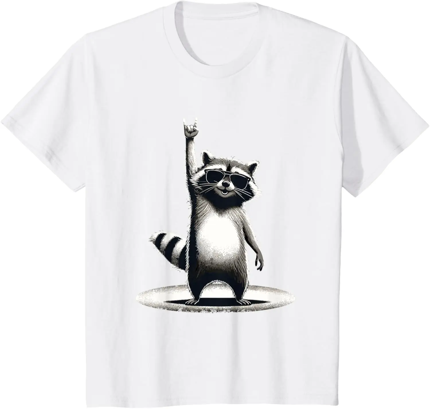 Retro Raccoon Rock Music Gift Men Kids Women Funny Raccoon T-Shirt Custom Printed Graphic T Shirts Funny Shirt Camiseta - view 2