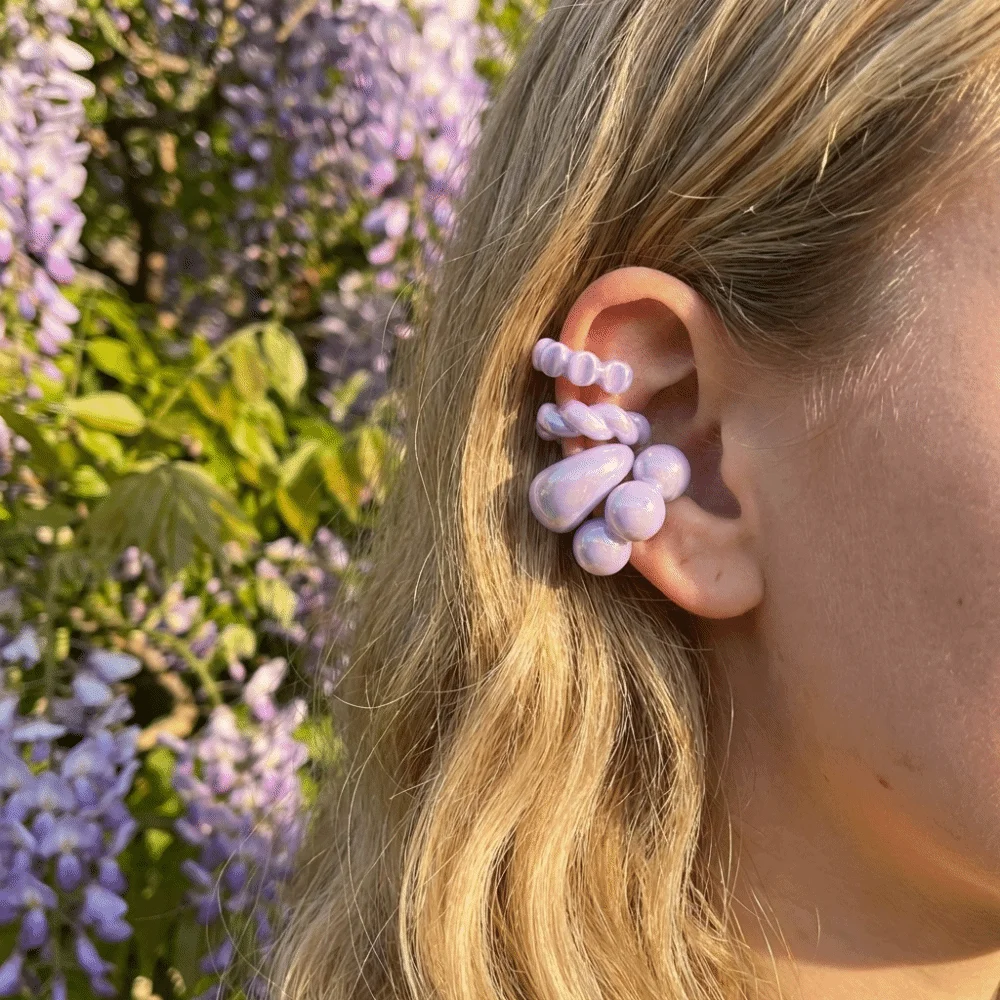 4Pcs/Set New Transparent C-ring Threadless Ear Cuffs Star Heart Clip On Earrings Colorful Simple Ear Bone Clips Set Women