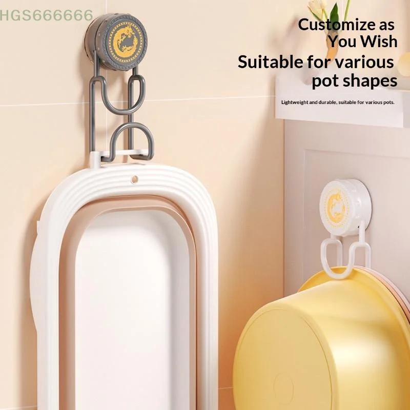 Vacuum Suction Cup Wash Basin Hook No Drill Adjustable Basin Storage Rack Removable Hangers For Bathroom Kitchen Household