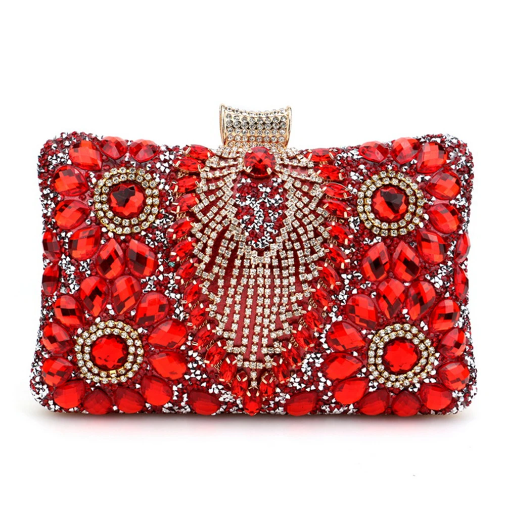 Sacs de soirée en diamants pour femmes, petite pochette de luxe avec strass, sac à bandoulière brillant pour fêtes, Clubs de mariage