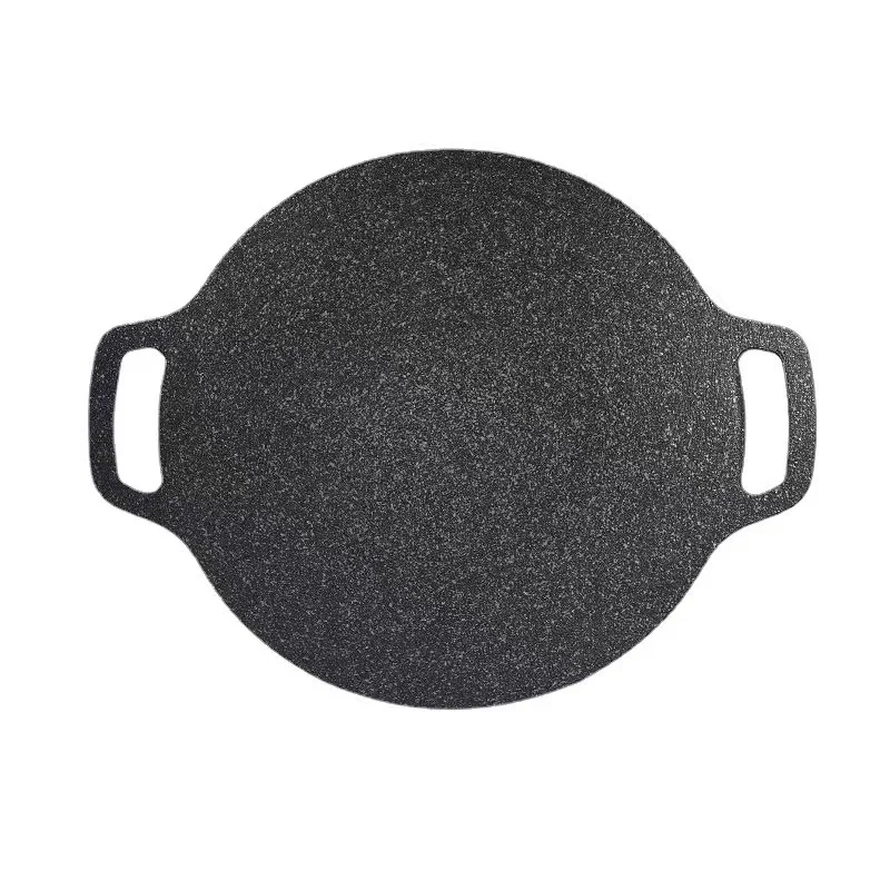 Grill Pan Korean Style Round Non-Stick Barbecue Plate Outdoor Travel Camping Frying Pan Barbecue Accessories