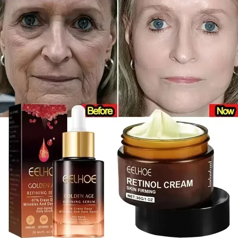 

Retinol Wrinkle Remover Face Set Instant Firming Lifting Anti-Aging Serum Fade Fine Lines Whitening Korean Skin Care Products