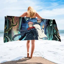 Jujutsu Kaisen Printed Microfiber Bath Beach Towel for Kids Boys 70*140cm Soft Water Absorbing Breathable Anime Swimming Travel