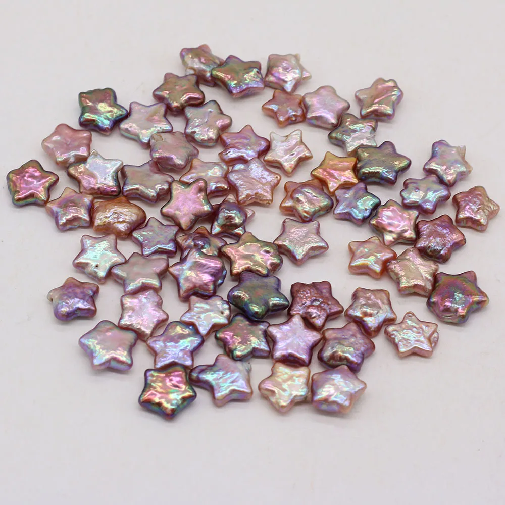 5pcs/set 12-13mm Natural Freshwater Pearl Star Shaped Purple Bead Charms for Women Men Jewelry Making DIY Necklace Bracelets