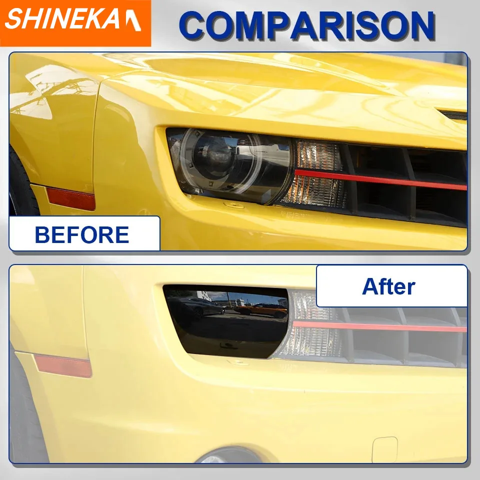 SHINEKA Car Front Headlight Lamp Decoration Cover For Chevrolet Camaro 2010 2011 2012 2013 2014 2015 Exterior Accessories