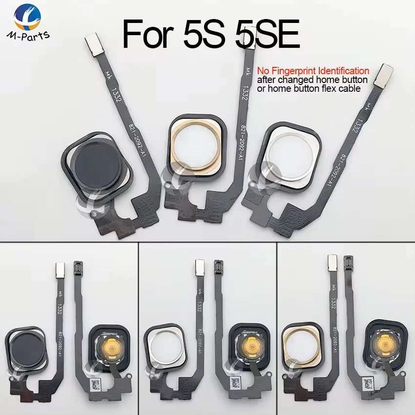 For iPhone 4 4S 5 5S 5C SE Home Button with Flex Cable Menu Button Key Cap High Quality 100% New OEM Screen Control Repair