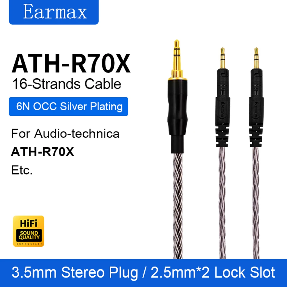 Replacement Audio Upgrade Cable For Audio-Technica ATH-R70X 4.4mm TRRRS To 4-Pin XLR Male Balanced Line OCC Silver-Plated Copper