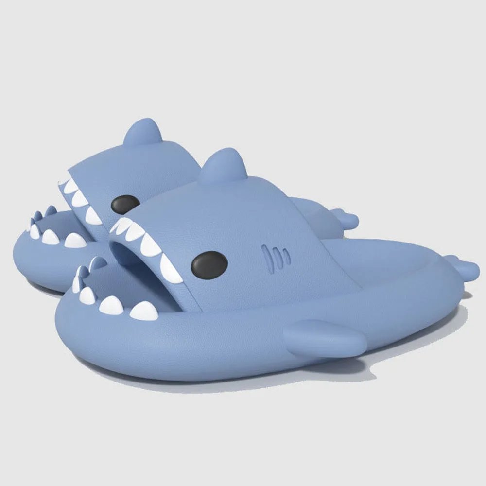 Litfun New Summer Shark Slippers For Women Men Fashion Casual Shark Flats Sandals Unisex Cute Soft Thick Platform Beach Shoes