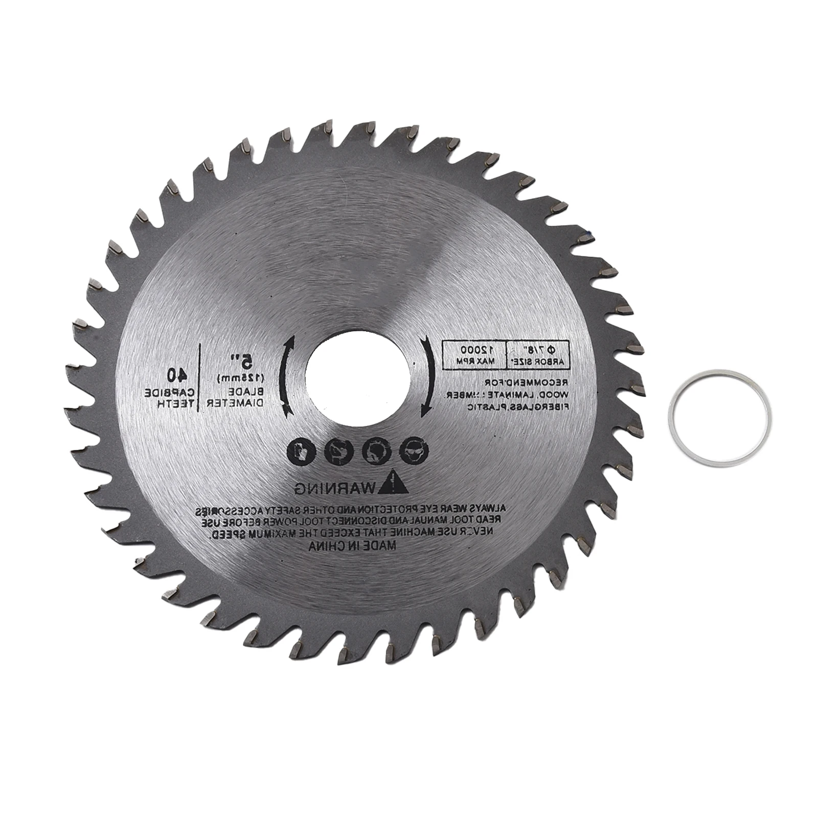 5Inch 125mm Saw Blade Circular Milling Table Cutting Disc Tool Machining Tungsten Carbide Steel 12000 Max RPM 40 Teeth