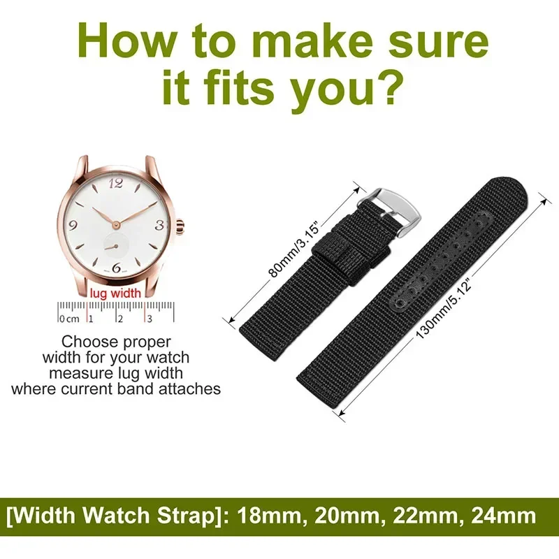 18mm 20mm 22mm 24mm Elastic Nylon+leather Watch Band Replacement Fabric Bracelet Wrist Band Accessories Sport Watch Strap