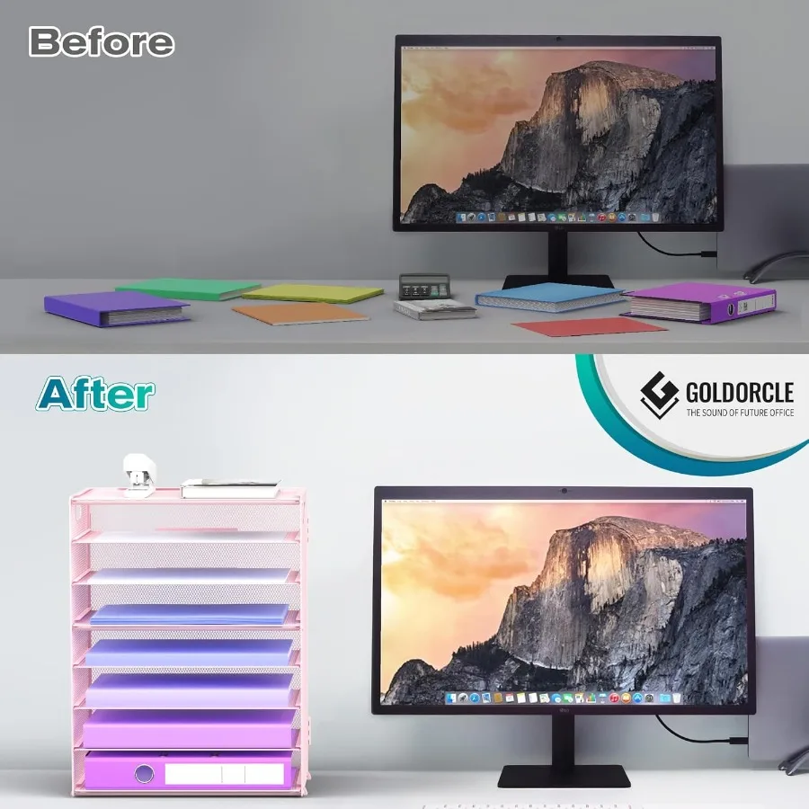 منظم صينية الحروف الورقية مكون من 8 طبقات مع مقابض شبكية وحامل ملفات المكتب ومنظمة تخزين للمنزل والمدرسة والفصول الدراسية والمكتب والمنتجعات الصحية #5