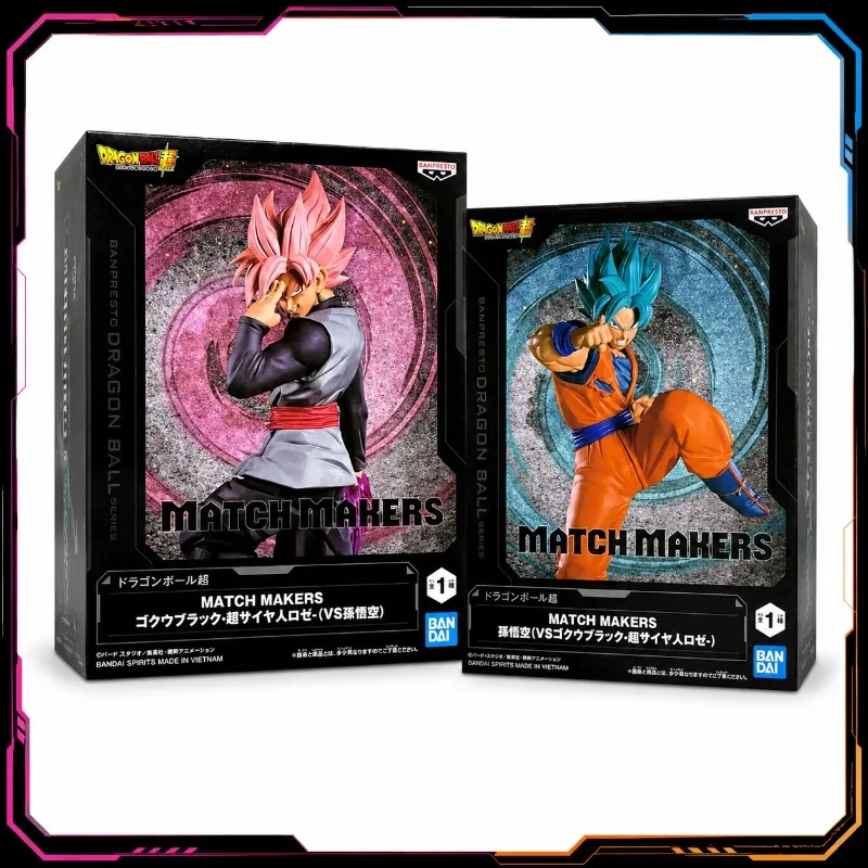 Figuras de Acción de PVC de Bandai Dragon Ball Super MATCH MAKERS, Son Goku SSJ Blue vs Goku Black Rose, Modelo Coleccionable, Juguete de Regalo