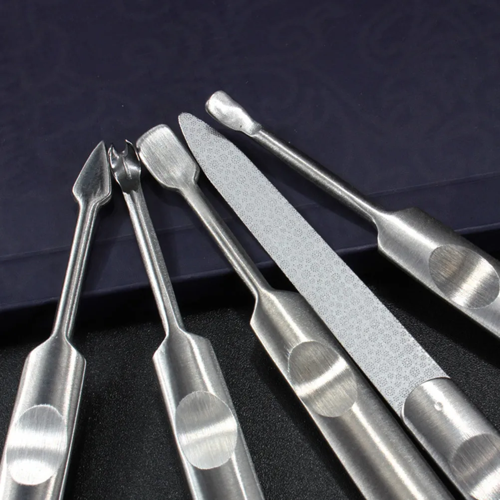 Professional Stainless Steel Nail File Buffer for Manicure Pedicure Natural False Nails Extensions Callus Removal Smooth Long