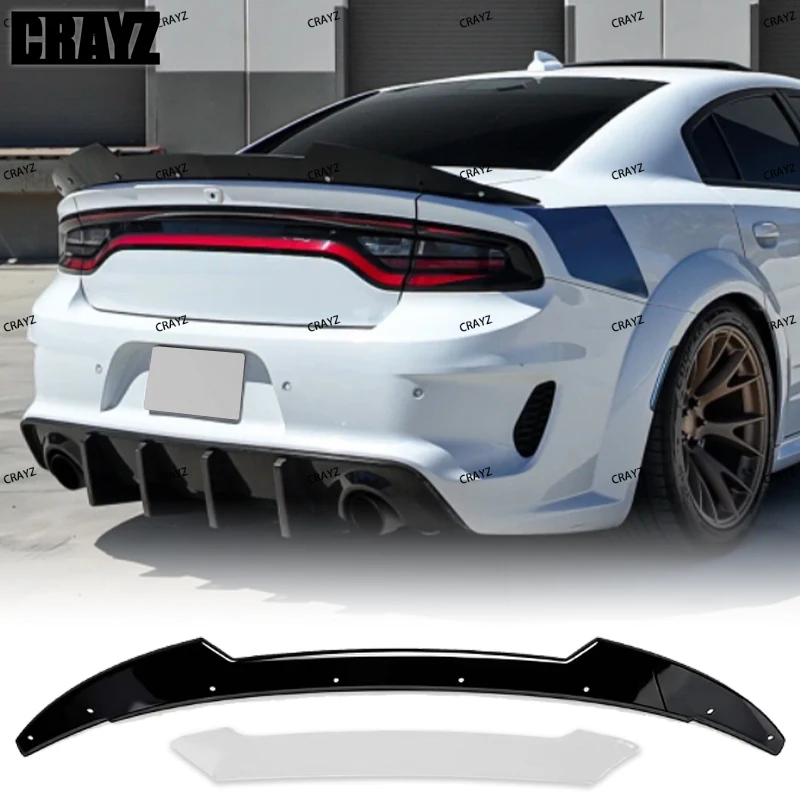 

Rear Wickerbill Spoiler For Dodge Charger 2015 - 2021 SRT ScatPack Hellcat V2 Wicker Bill Spoiler Add-on Style