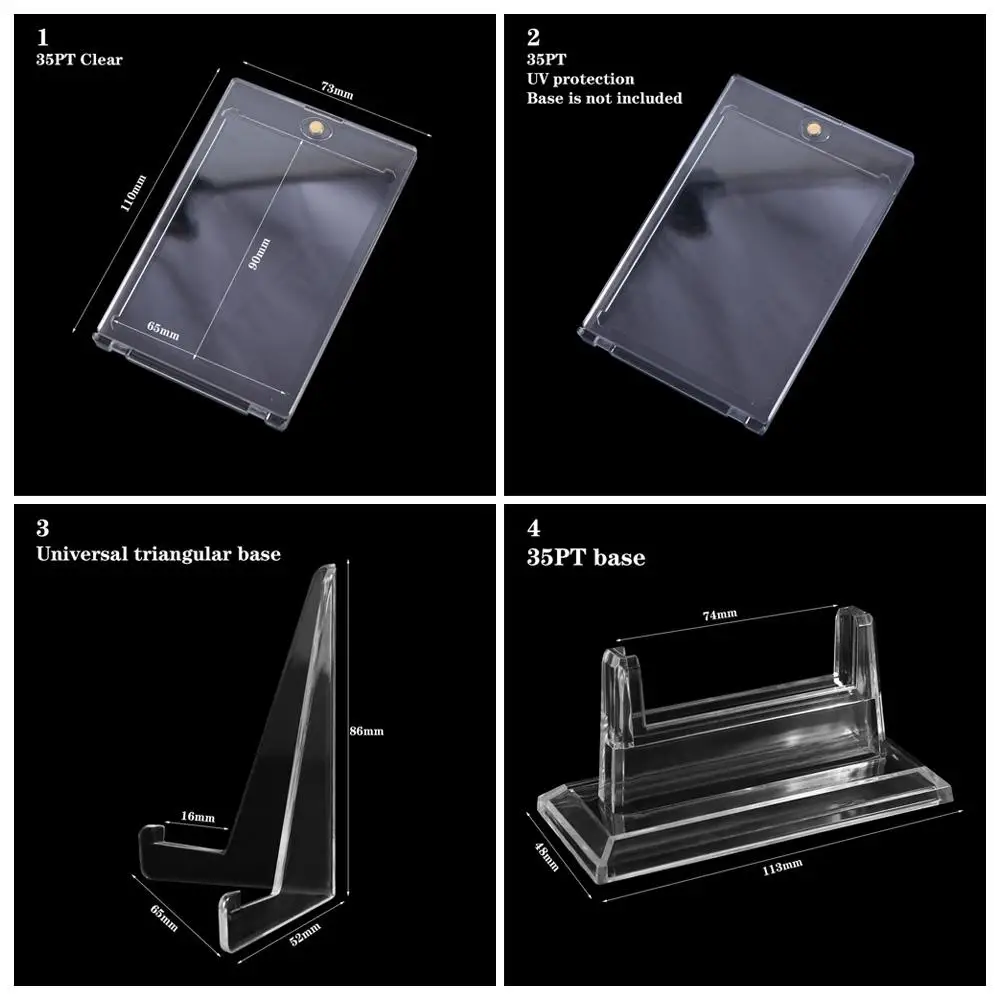 

35PT Magnetic Card Holder Hard Plastic Clear Sports Star Cards Case Acrylic UV Prevention Cards Protectors Sports Trading Card