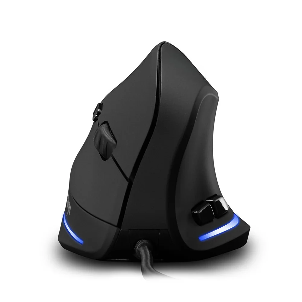 zelotes-t20用、縦型マウス、大型、有線、クリエイティブなデザイン、オフィスやゲームに最適、片手で持てる、サイドグリップ付き、縦型グリップ、デザイナーズモデル、ブラック。