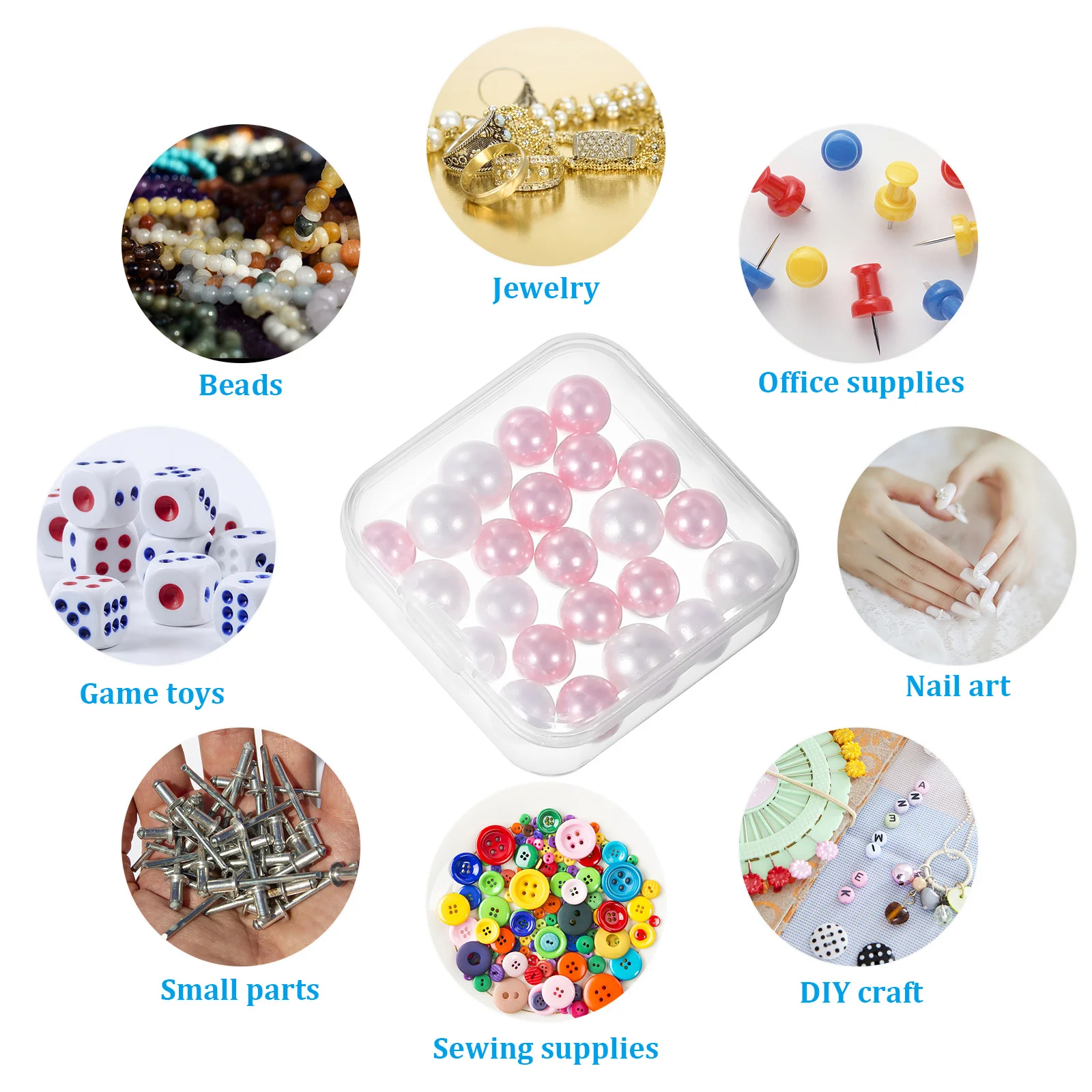 

24Pcs Clear Plastic Storage Box Transparent Square Case Organizer for Jewelry Beads Accessory Small Item Storage