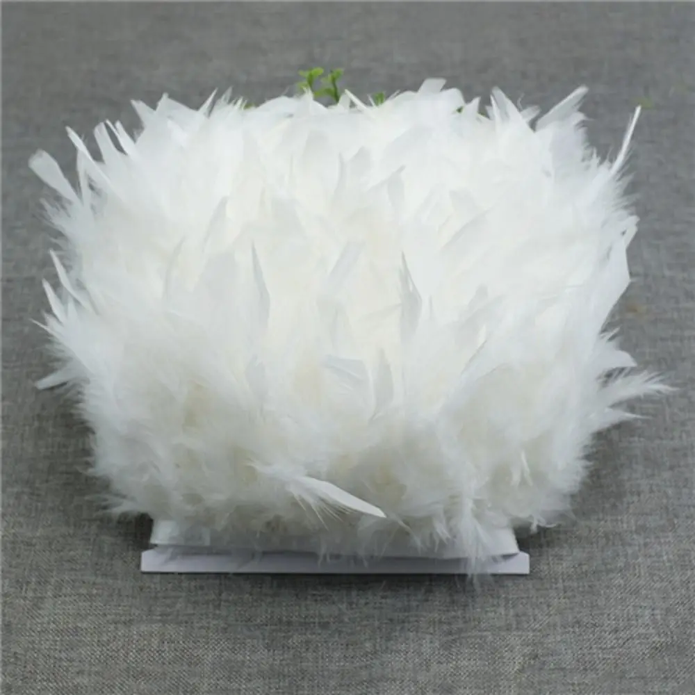 

1 Meter Wedding Party Natural Turkey Feathers Ribbon Tassel Sewing Decoration Feathers Trim Home Decor DIY Apparel Fabric