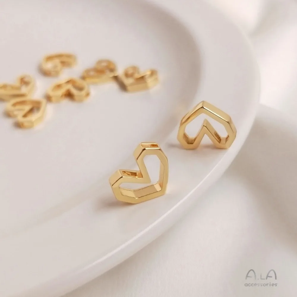 

1 шт. медные подвески 14 К золотого цвета, геометрическая рамка, кулон в форме сердца, сделай сам, ручная работа, цепочка на ключицы, кулон, серьги, аксессуары